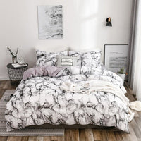 Thumbnail for White Marble Pattern Bedding Set - Casatrail.com