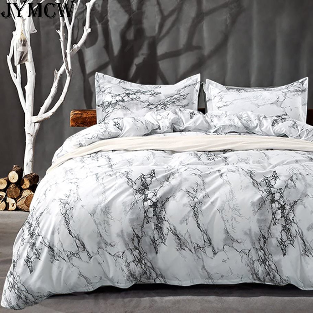 White Marble Pattern Bedding Set - Casatrail.com