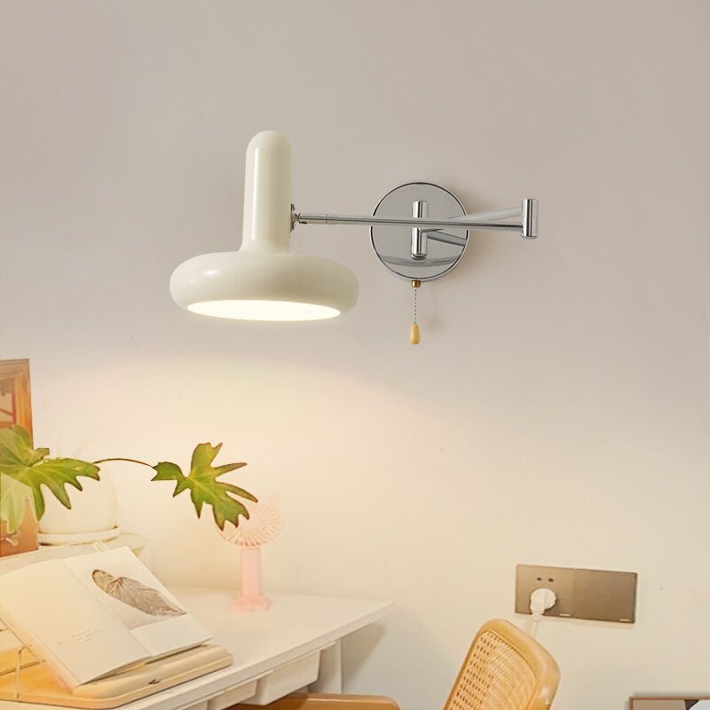 White Swing Arm LED Wall Lamp with E27 Sconce - Casatrail.com