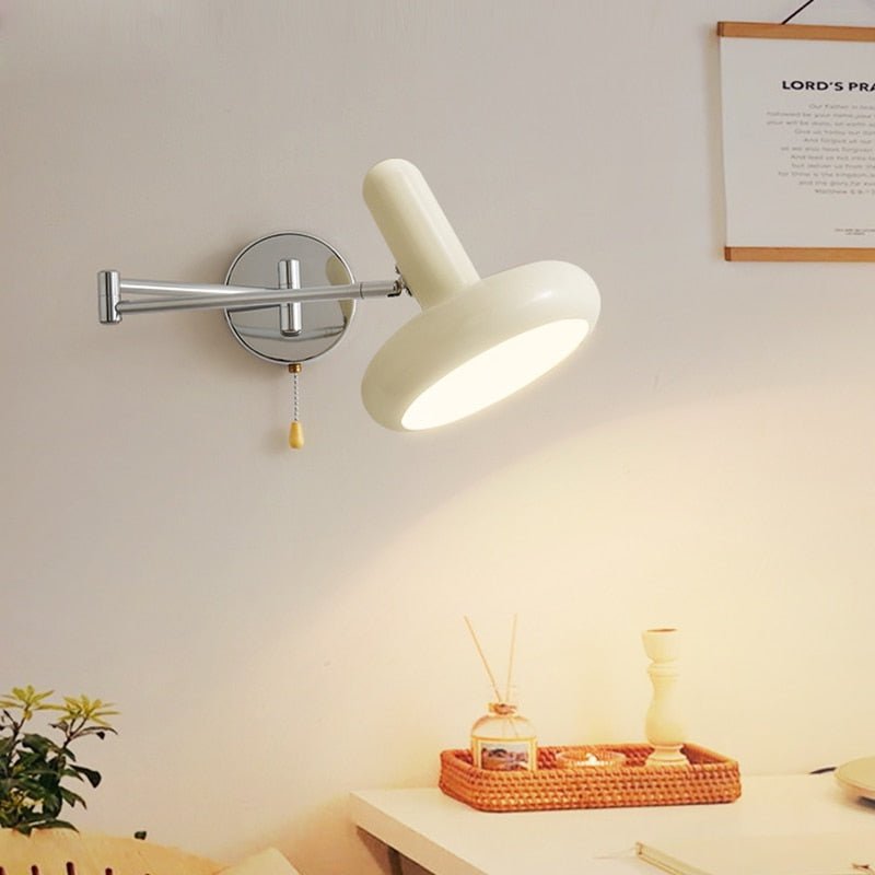White Swing Arm LED Wall Lamp with E27 Sconce - Casatrail.com