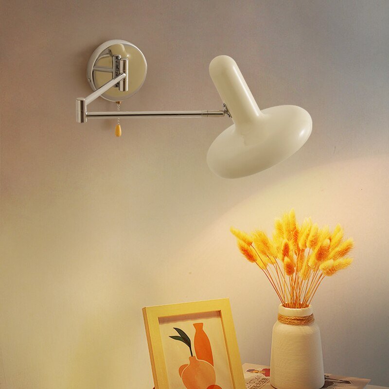 White Swing Arm LED Wall Lamp with E27 Sconce - Casatrail.com