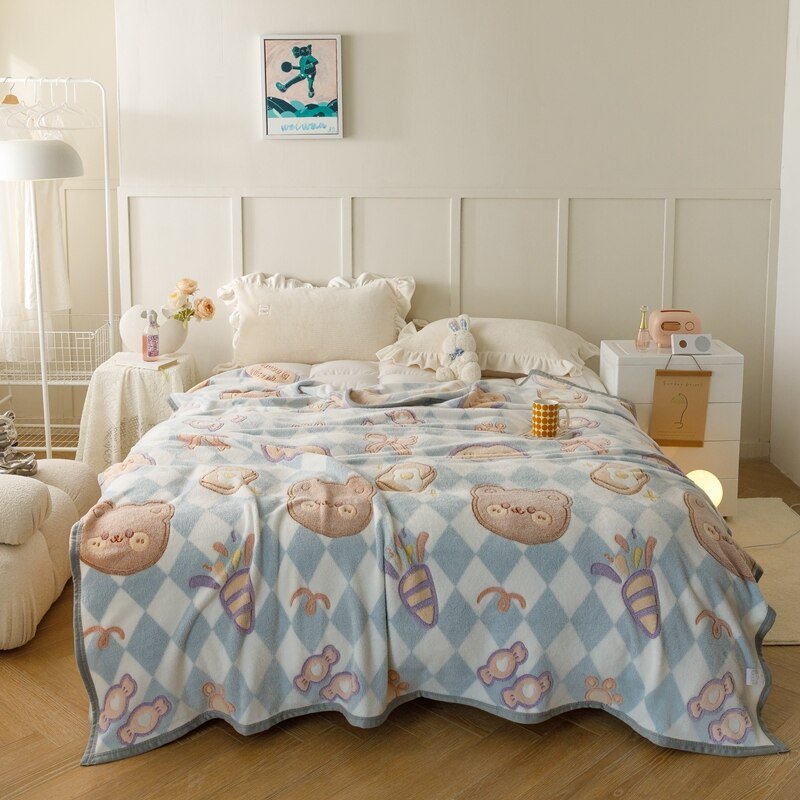 Winter Soft Coral Fleece Throw Blanket - Casatrail.com