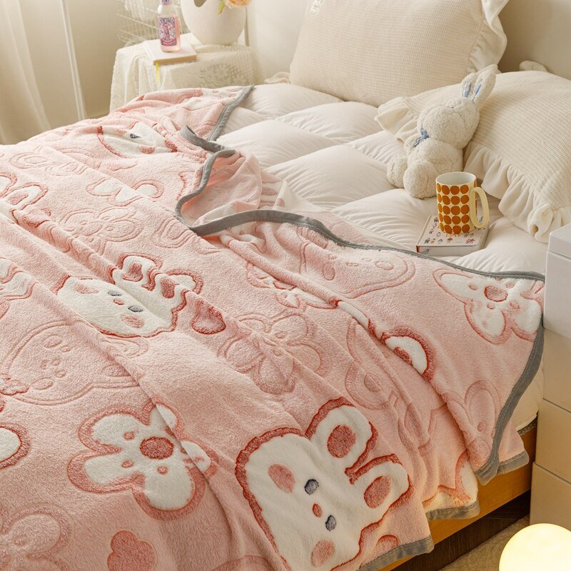 Winter Soft Coral Fleece Throw Blanket - Casatrail.com