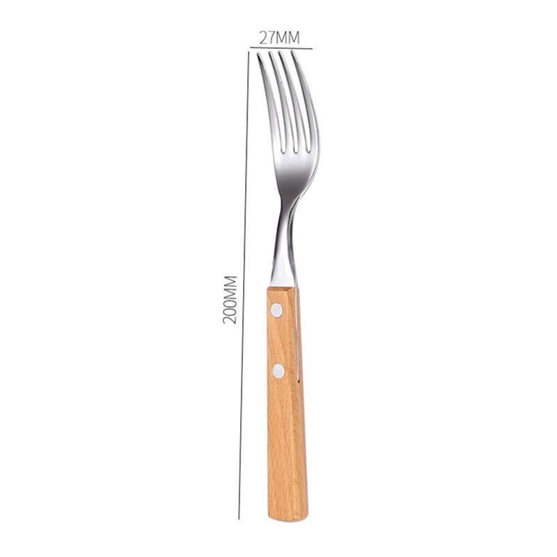 Wood Dinnerware Set with Stainless Steel Cutlery - Casatrail.com