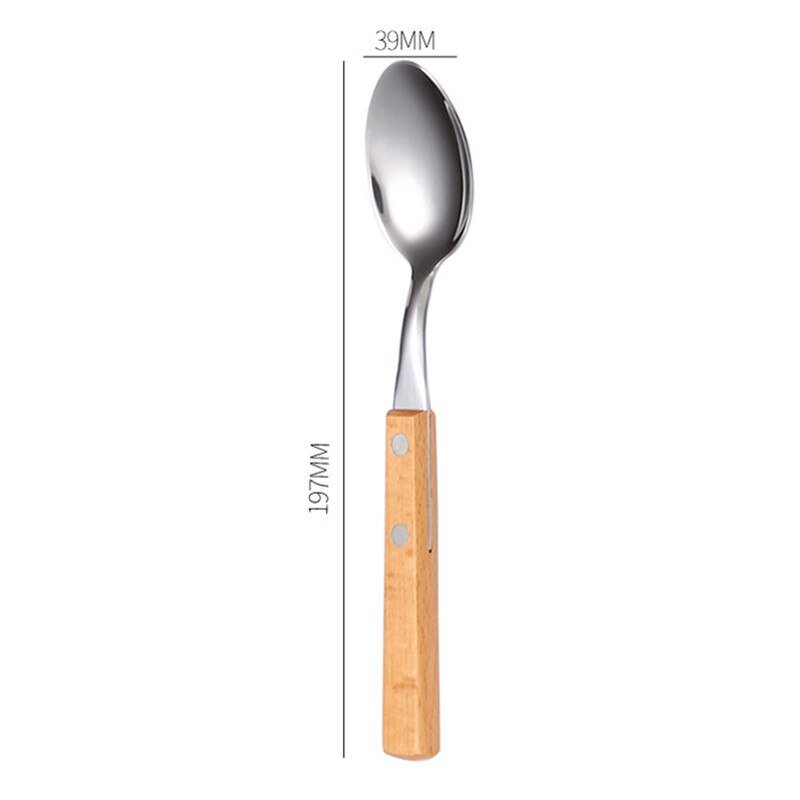 Wood Dinnerware Set with Stainless Steel Cutlery - Casatrail.com