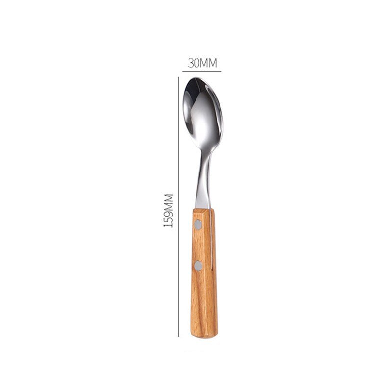 Wood Dinnerware Set with Stainless Steel Cutlery - Casatrail.com