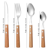 Thumbnail for Wood Dinnerware Set with Stainless Steel Cutlery - Casatrail.com