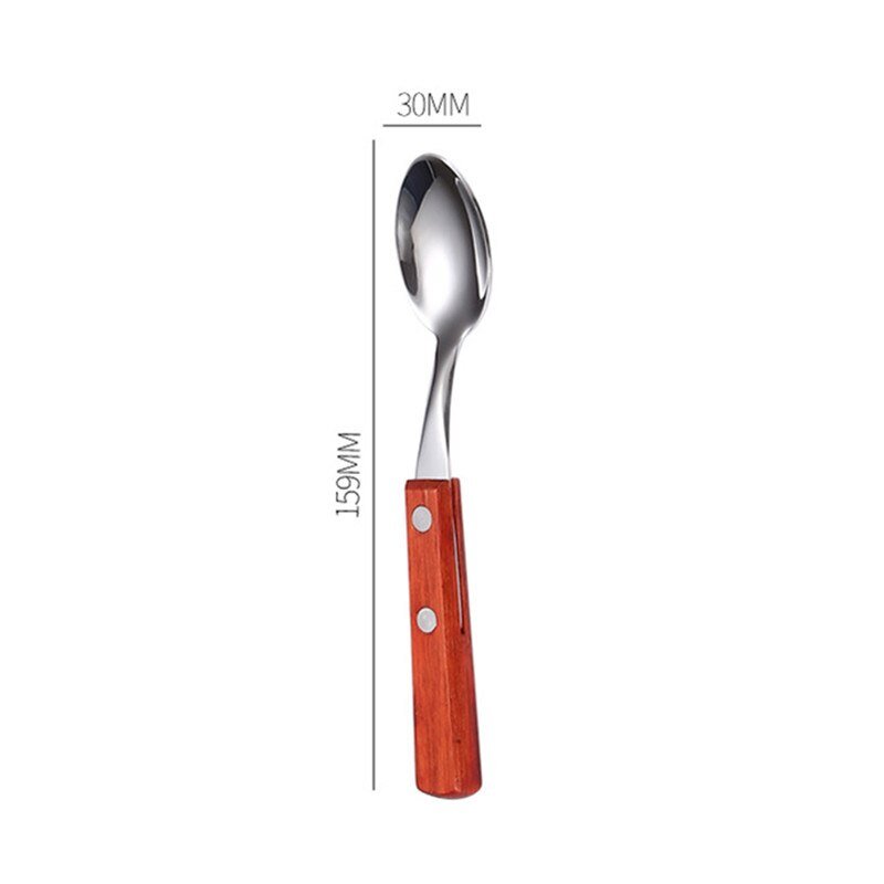 Wood Dinnerware Set with Stainless Steel Cutlery - Casatrail.com