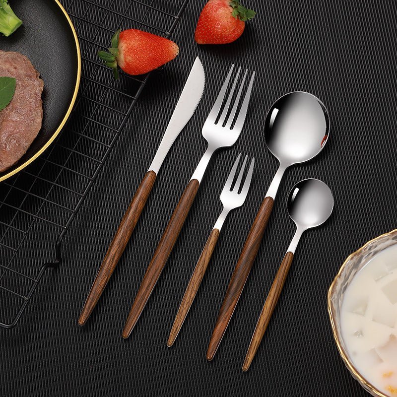 Wood Handle Stainless Steel Cutlery - Casatrail.com