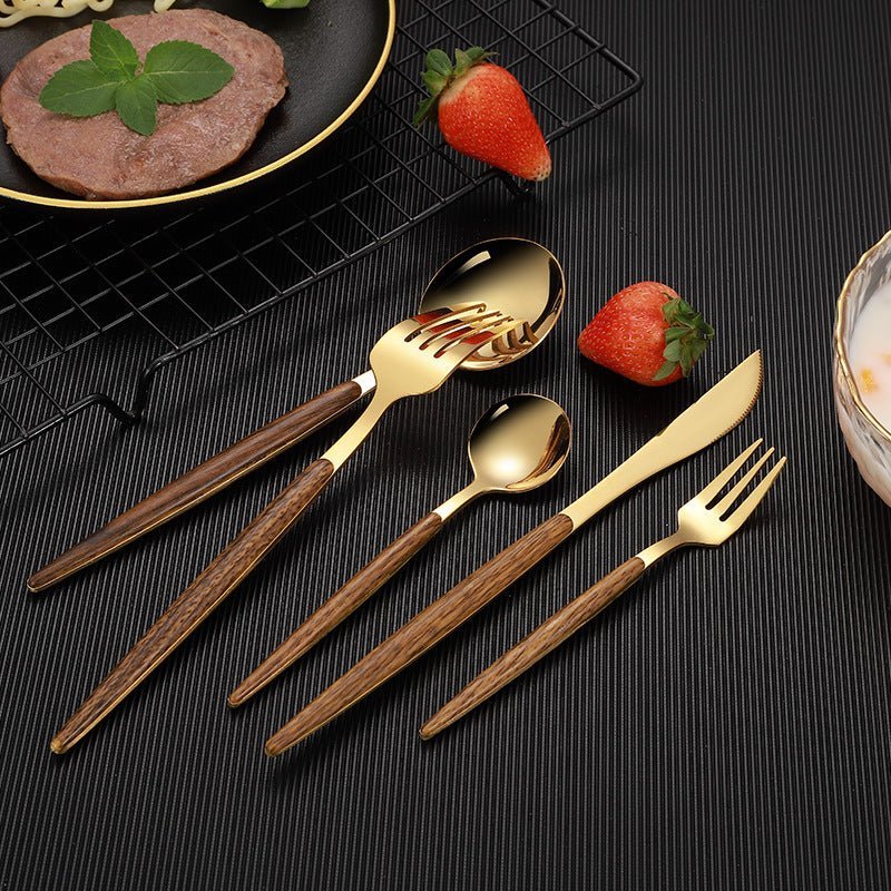 Wood Handle Stainless Steel Cutlery - Casatrail.com