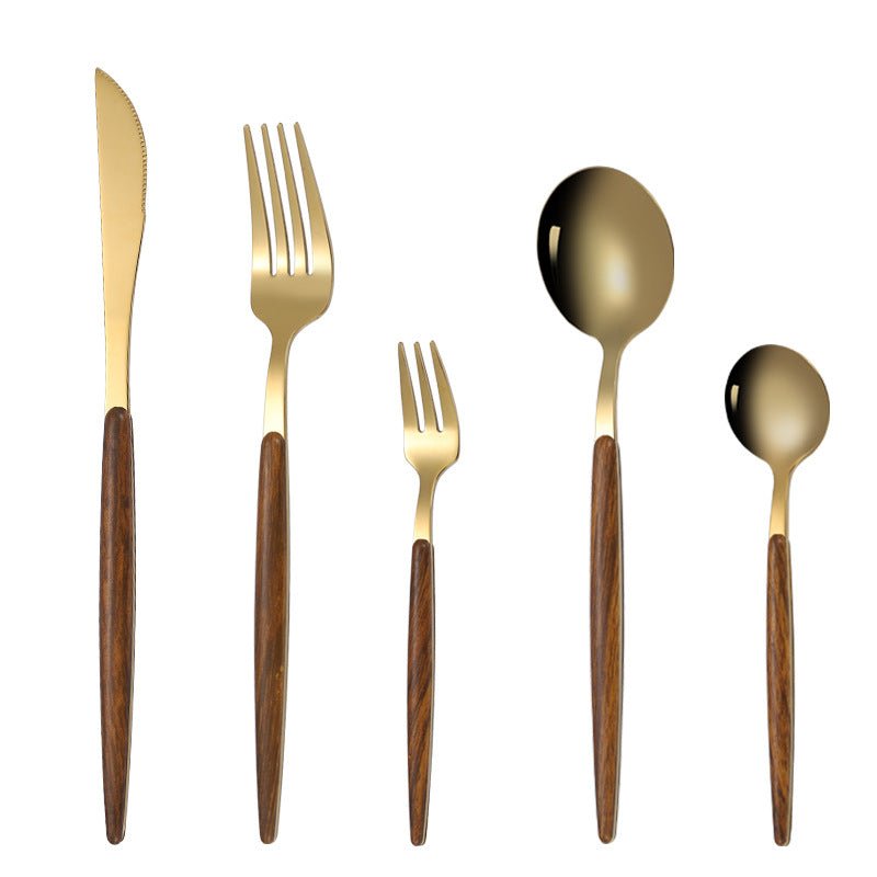 Wood Handle Stainless Steel Cutlery - Casatrail.com