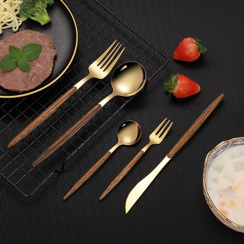 Wood Handle Stainless Steel Cutlery - Casatrail.com