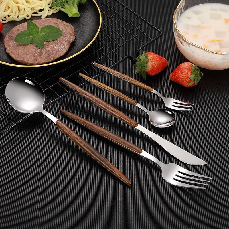 Wood Handle Stainless Steel Cutlery - Casatrail.com