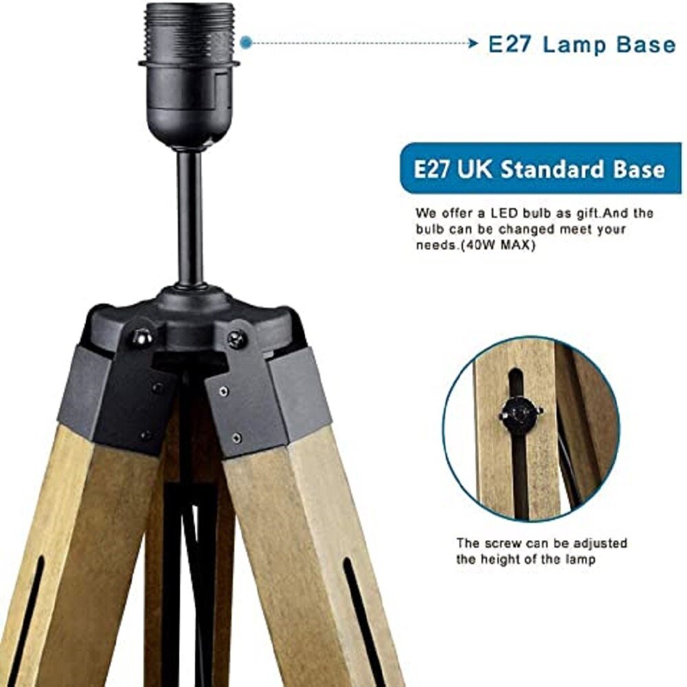 Wood Tripod Floor Lamp - Casatrail.com