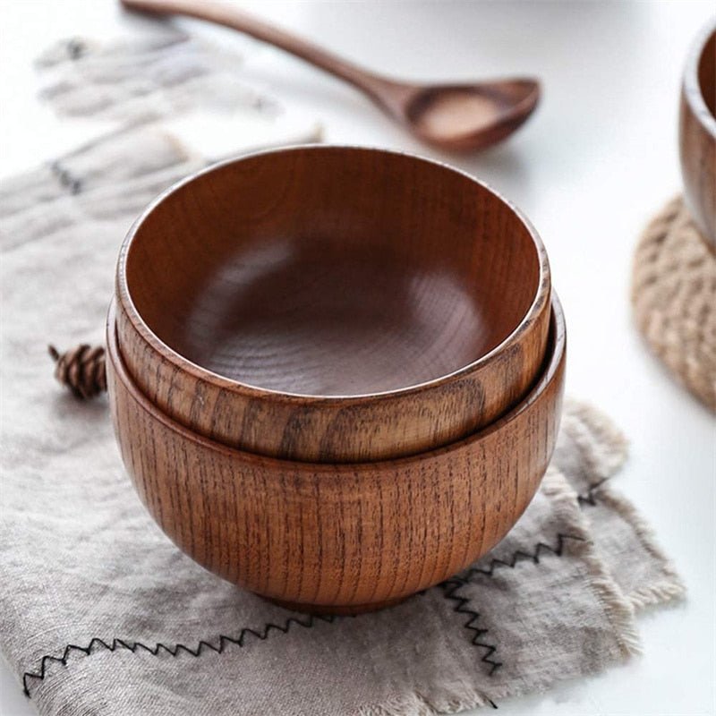 Wooden Bowl - Japanese Style Wood Rice Soup Salad - Casatrail.com