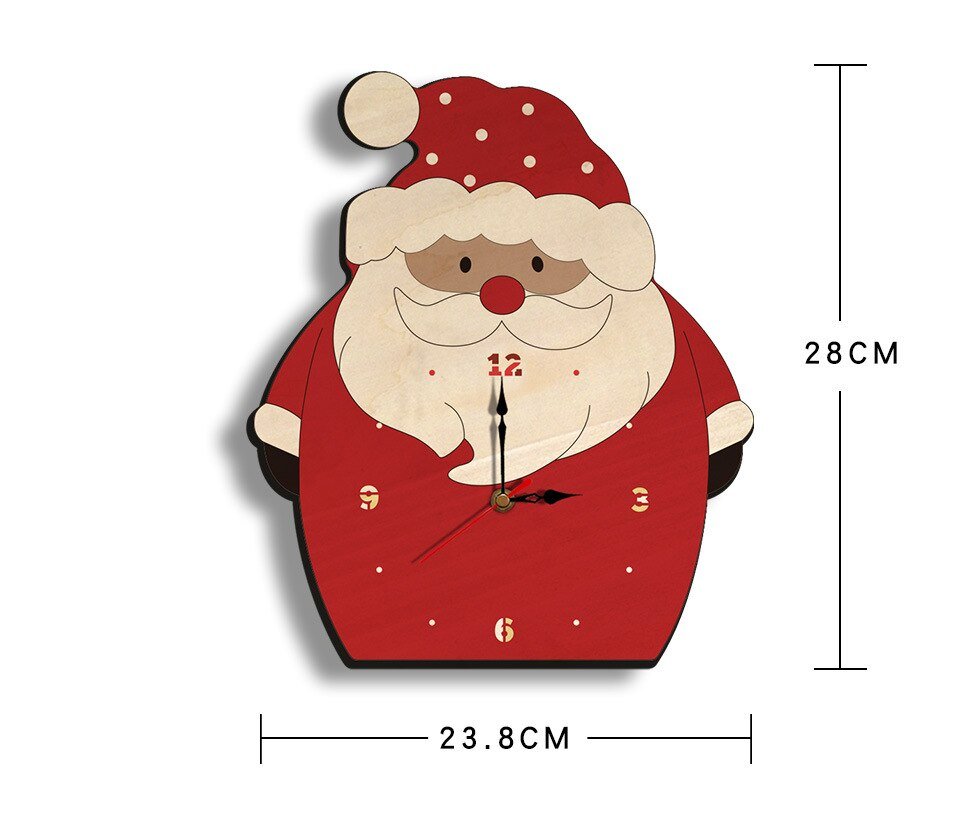 Wooden Cartoon Wall Clock for Christmas Decoration - Casatrail.com