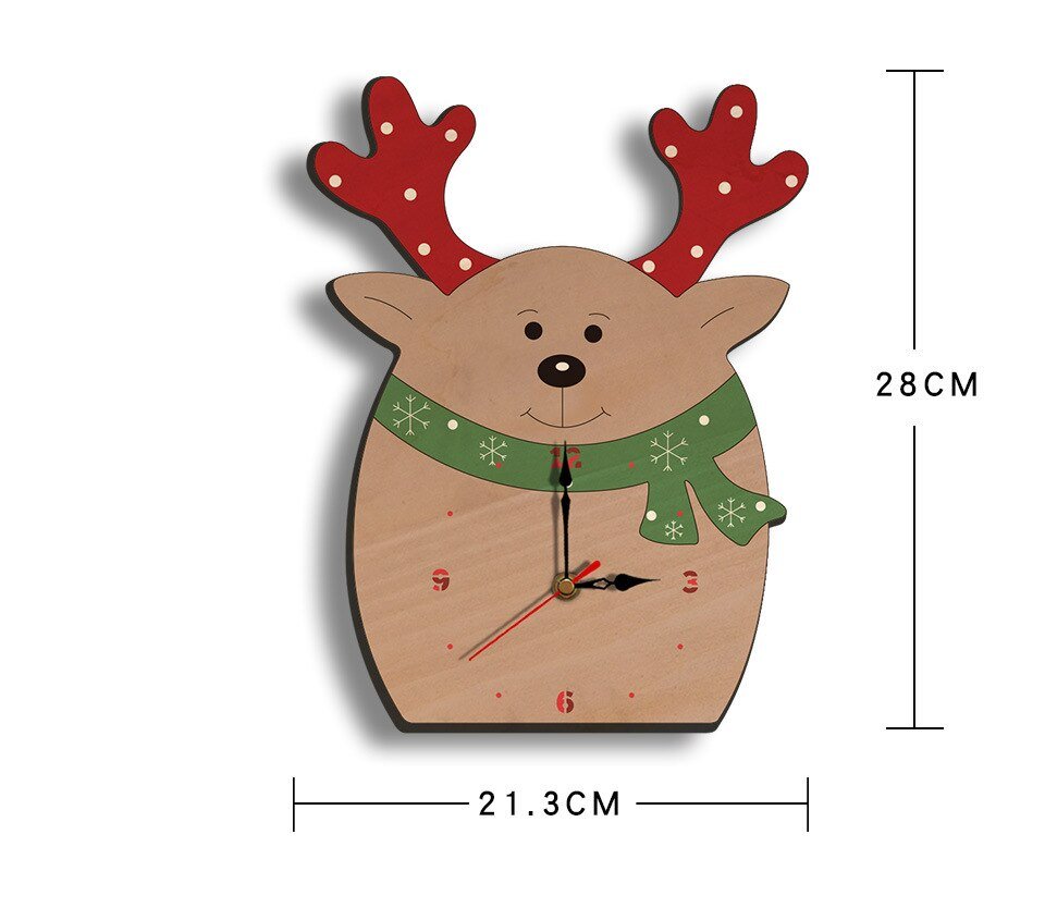 Wooden Cartoon Wall Clock for Christmas Decoration - Casatrail.com