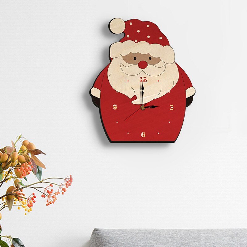 Wooden Cartoon Wall Clock for Christmas Decoration - Casatrail.com