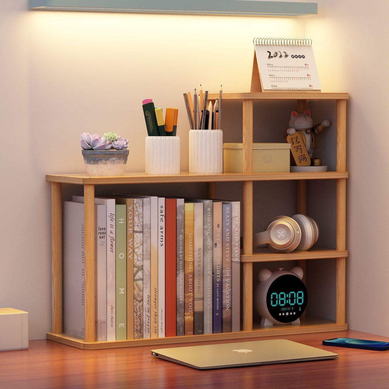 Wooden Desktop Bookshelf Organizer - Casatrail.com