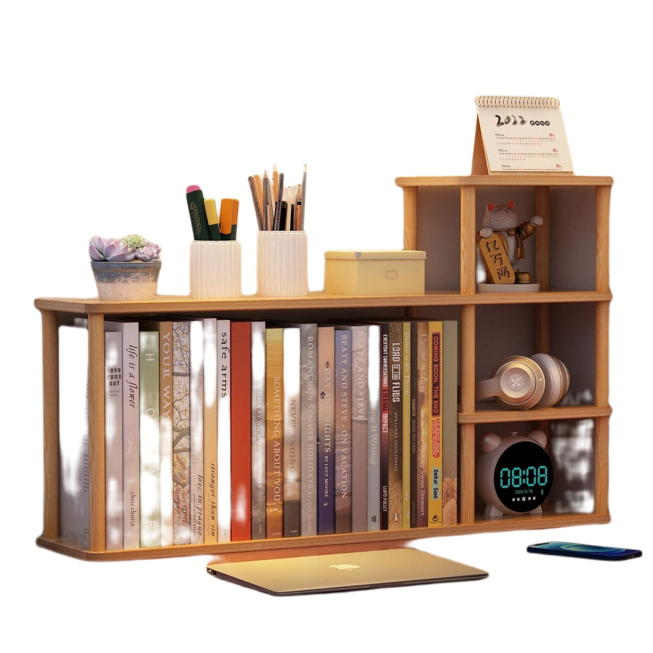 Wooden Desktop Bookshelf Organizer - Casatrail.com