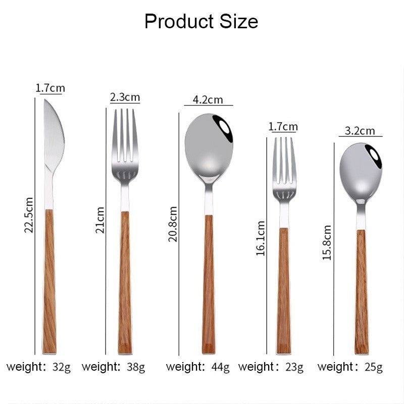 Wooden Handle Stainless Steel Cutlery Set - Casatrail.com
