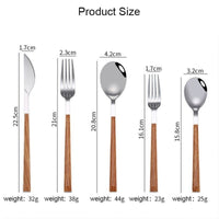 Thumbnail for Wooden Handle Stainless Steel Cutlery Set - Casatrail.com