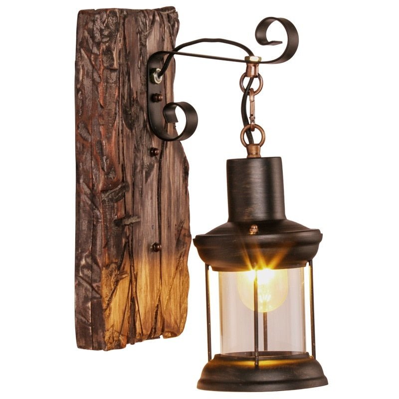 Wooden Outdoor Restaurant Wall Sconce - Casatrail.com