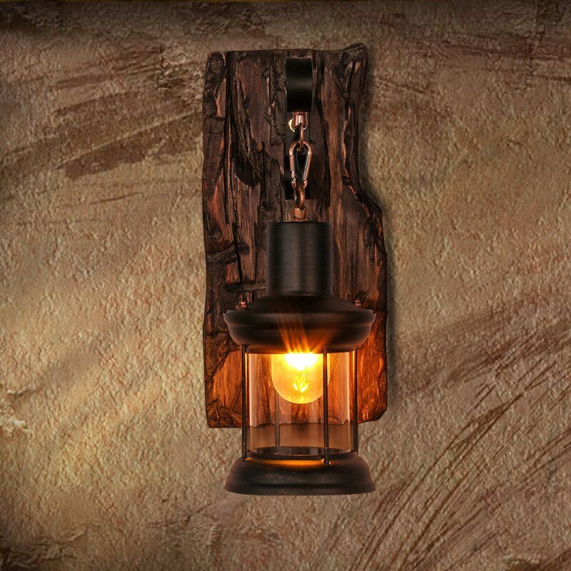 Wooden Outdoor Restaurant Wall Sconce - Casatrail.com