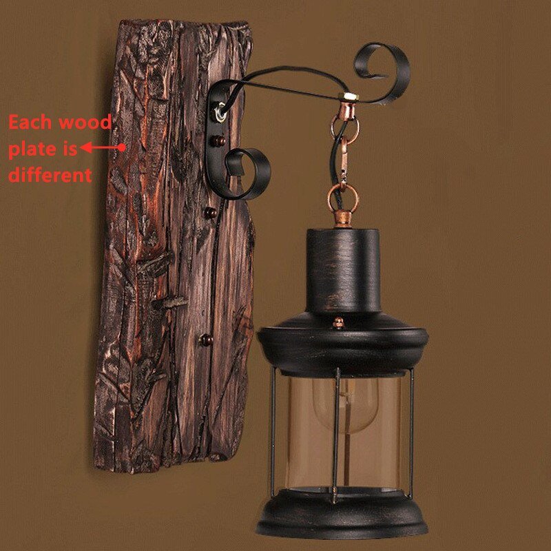 Wooden Outdoor Restaurant Wall Sconce - Casatrail.com