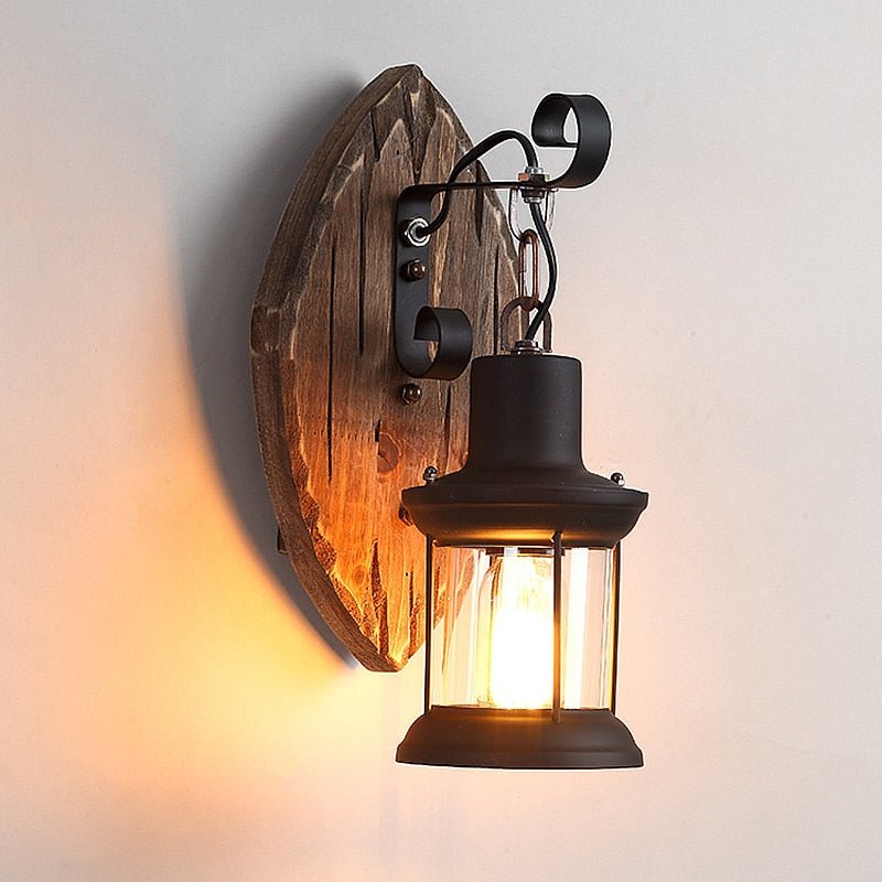 Wooden Outdoor Restaurant Wall Sconce - Casatrail.com