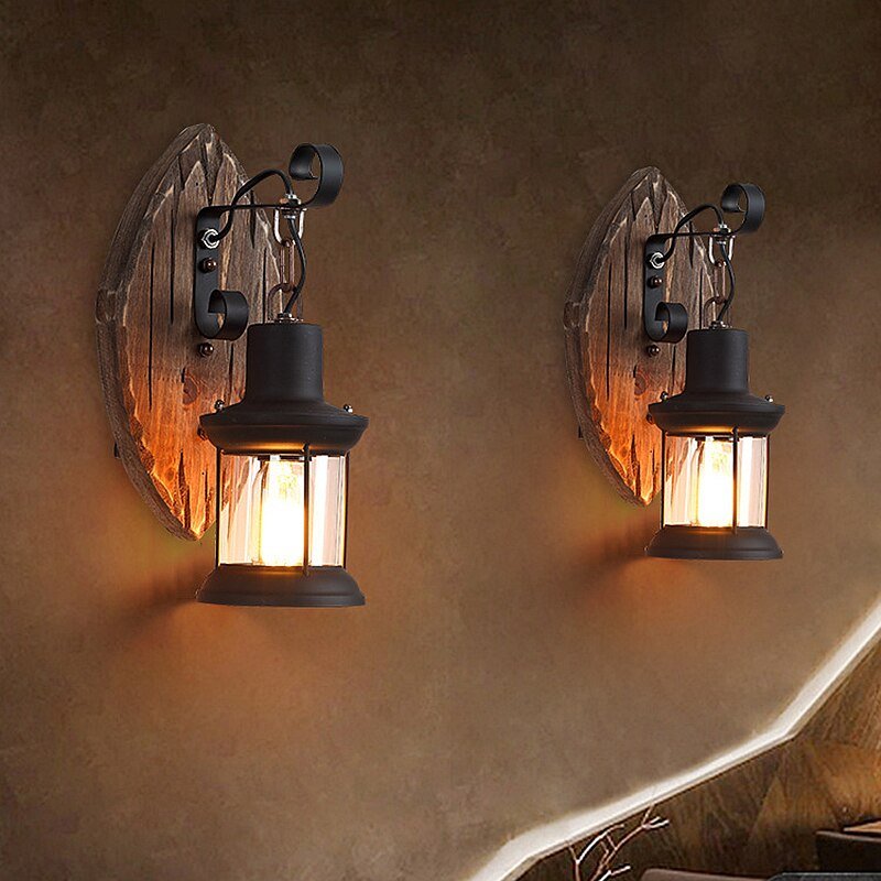 Wooden Outdoor Restaurant Wall Sconce - Casatrail.com