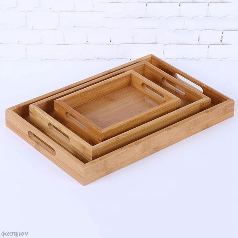 Wooden Rectangular Tea Tray - Casatrail.com