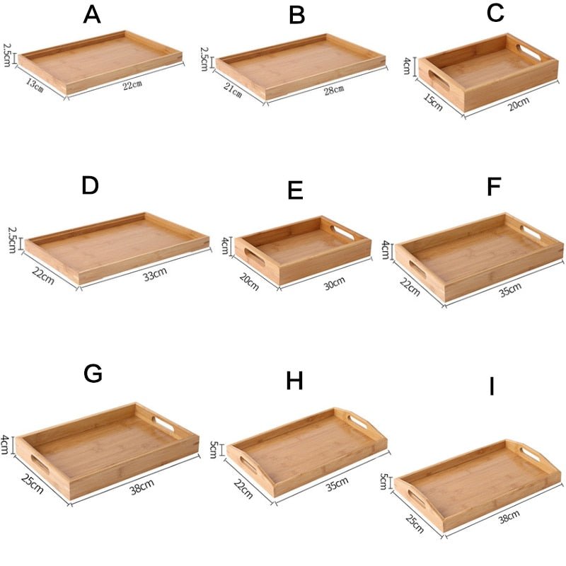 Wooden Rectangular Tea Tray - Casatrail.com