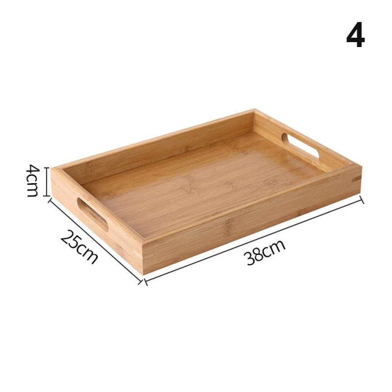 Wooden Rectangular Tea Tray for Serving - Casatrail.com