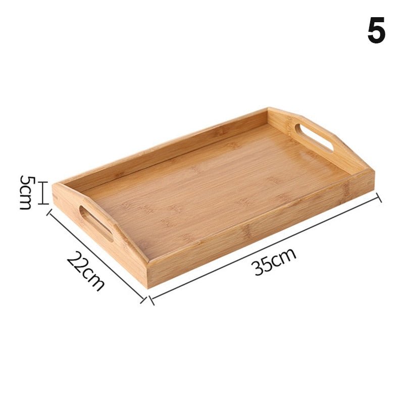 Wooden Rectangular Tea Tray for Serving - Casatrail.com