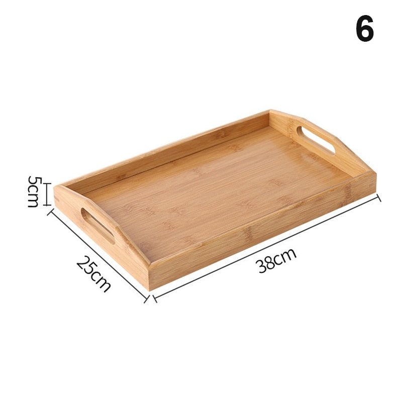 Wooden Rectangular Tea Tray for Serving - Casatrail.com