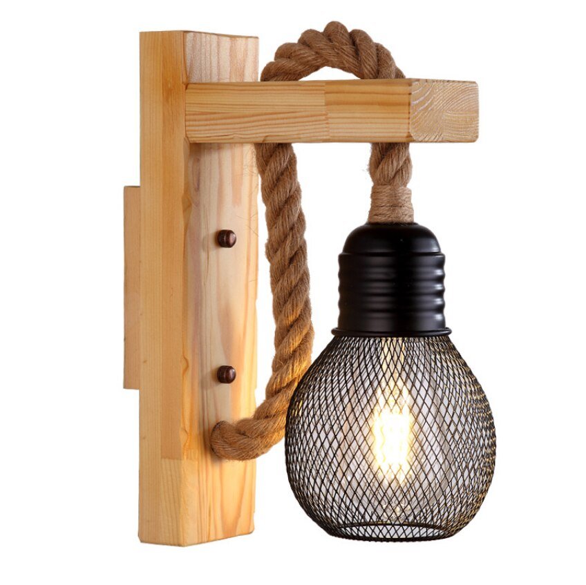 Wooden Rope Hallway Wall Lamp - Casatrail.com