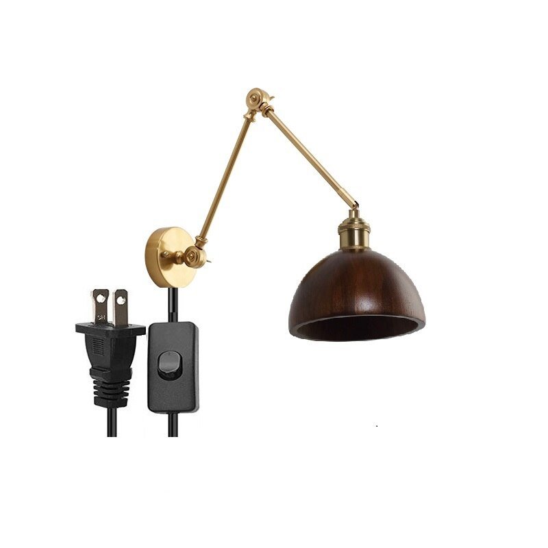 Wooden Swing Arm LED Wall Sconce - Casatrail.com