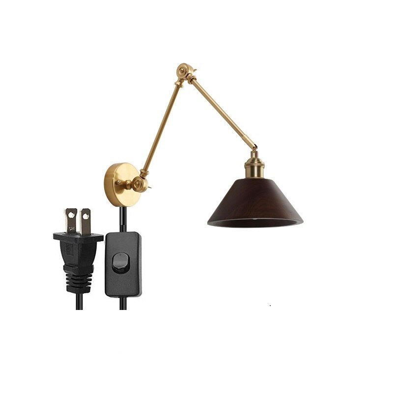 Wooden Swing Arm LED Wall Sconce - Casatrail.com