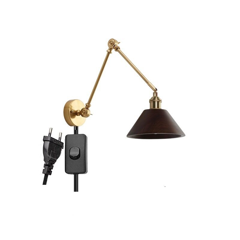 Wooden Swing Arm LED Wall Sconce - Casatrail.com