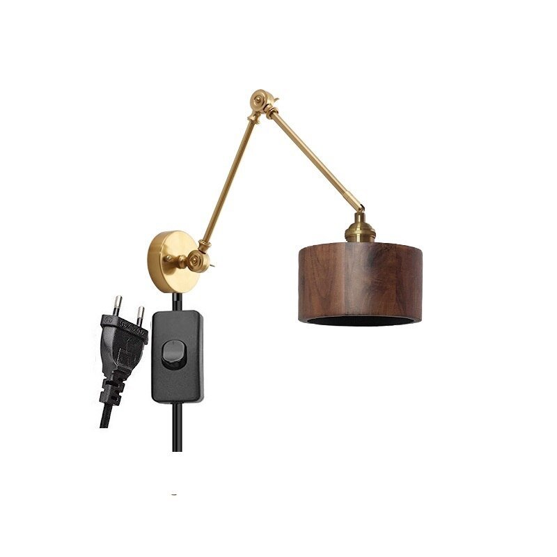 Wooden Swing Arm LED Wall Sconce - Casatrail.com