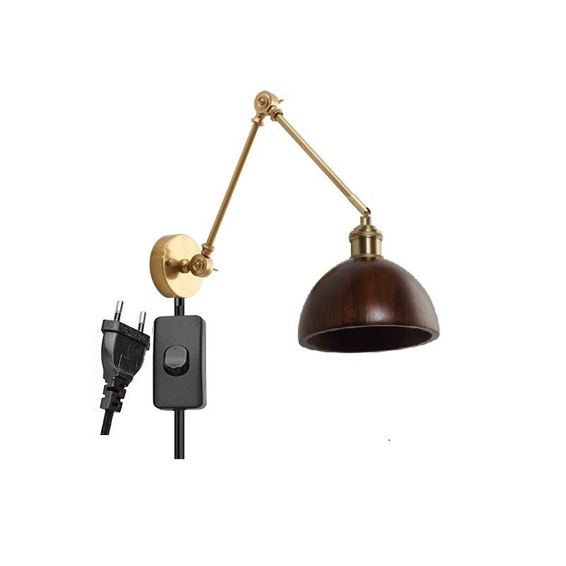 Wooden Swing Arm LED Wall Sconce - Casatrail.com