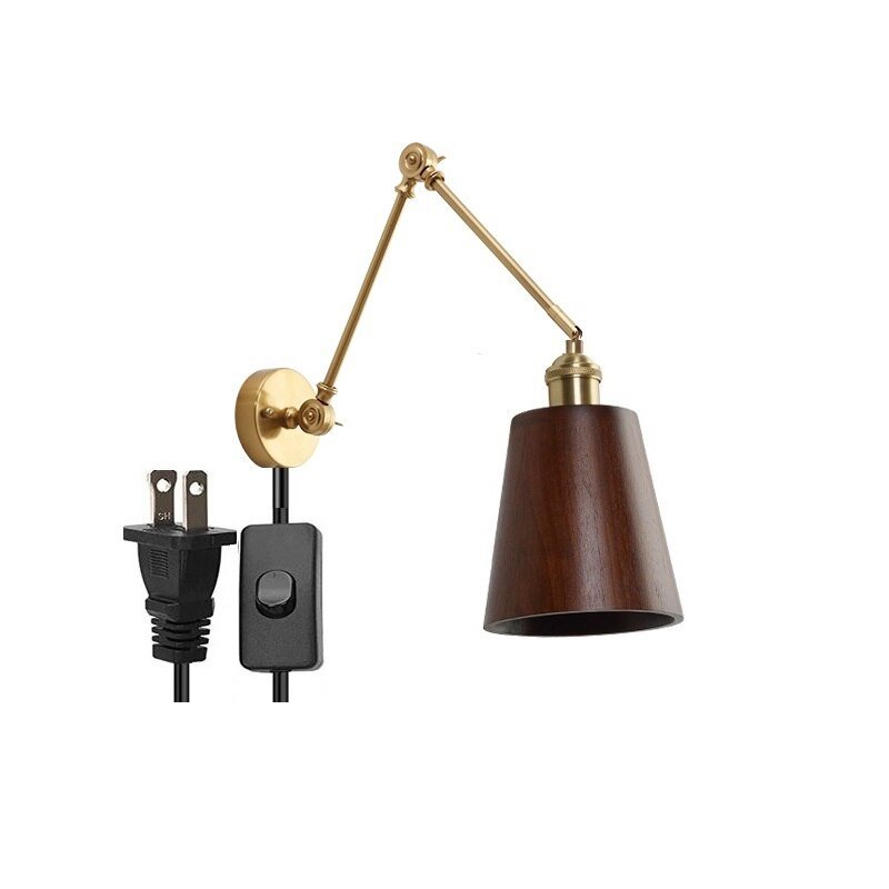 Wooden Swing Arm LED Wall Sconce - Casatrail.com