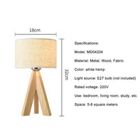 Thumbnail for Wooden Tripod LED Bedside Table Lamp - Casatrail.com