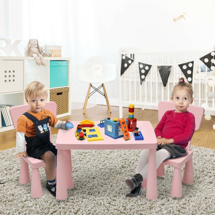 3 Pieces Multi Activity Kids Play Table and Chair Set - Casatrail.com