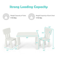 Thumbnail for 3 Pieces Multi Activity Kids Play Table and Chair Set - Casatrail.com