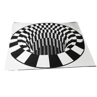 Thumbnail for 3D Vortex Carpet Black White Grid Bottomless Hole Illusion Rug Living Room Bedroom Anti-Slip Floor Mats Home Fashion Carpet Rugs - Casatrail.com