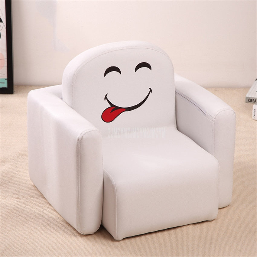 Cute Baby Kids Lazy Sofa with Sponge Filler and Solid Wood Frame