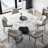 Thumbnail for Italian Style Bright Rock Slab Dining Table with Turntable