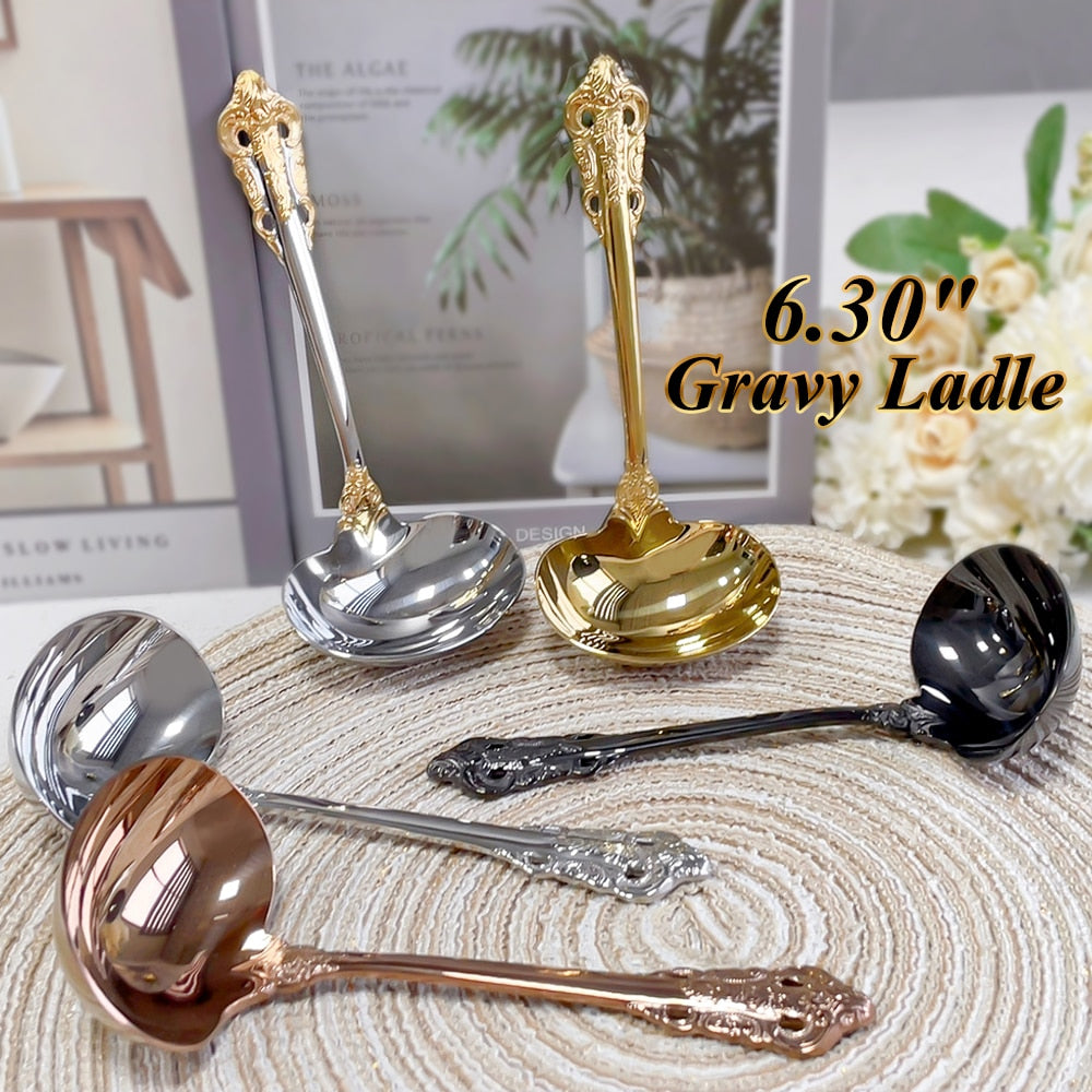 Mirror Gold Gravy Ladle Set